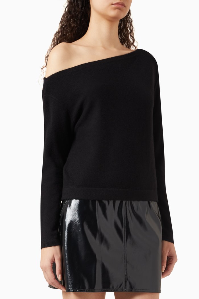 

One-shoulder Top in Cashmere, Black