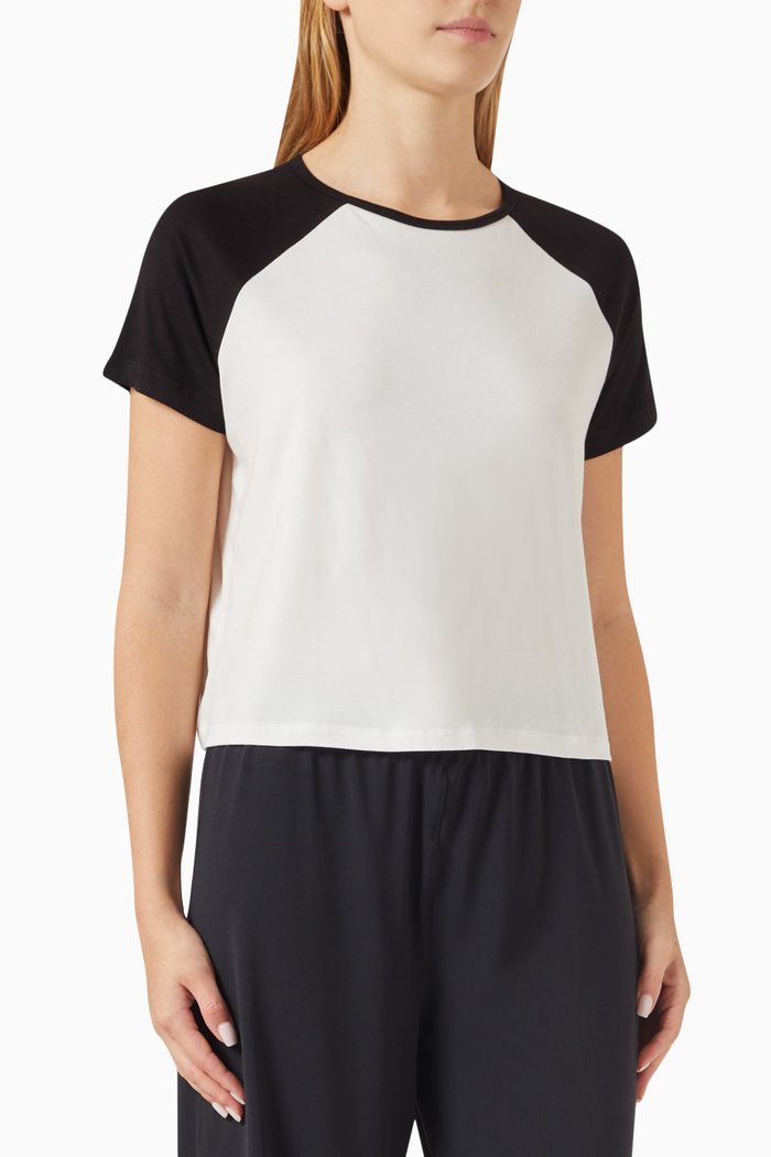 

Baseball T-shirt in Viscose Jersey, Black