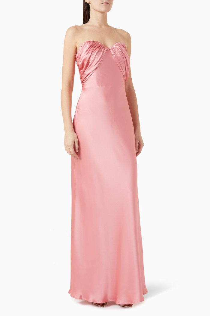 Livia Dress in Charmeuse, Pink