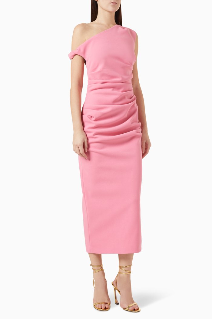 

Alaska Midi Dress in Crepe, Pink