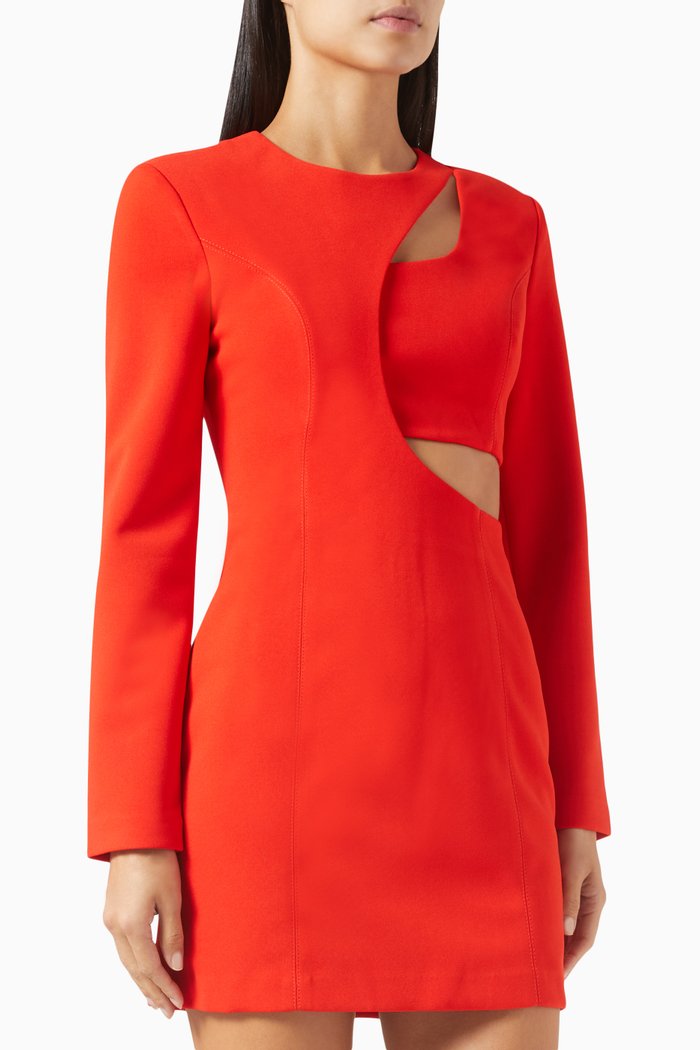 

Leighton Mini Dress in Crepe, Red