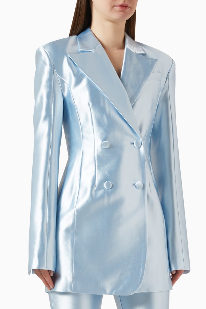 

Peyton Double-breasted Blazer Dress, Blue