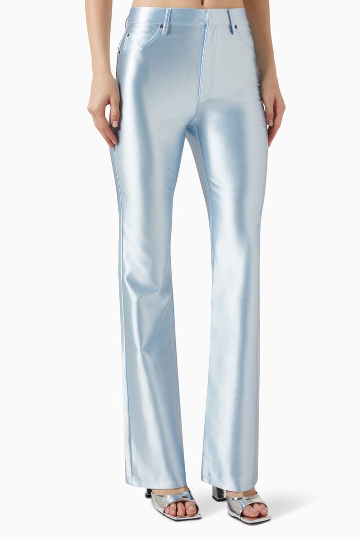 

Lilly Shiny Fitted Pants, Blue
