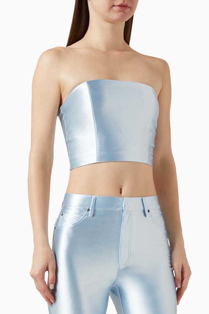 

Emili Shiny Crop Top, Blue