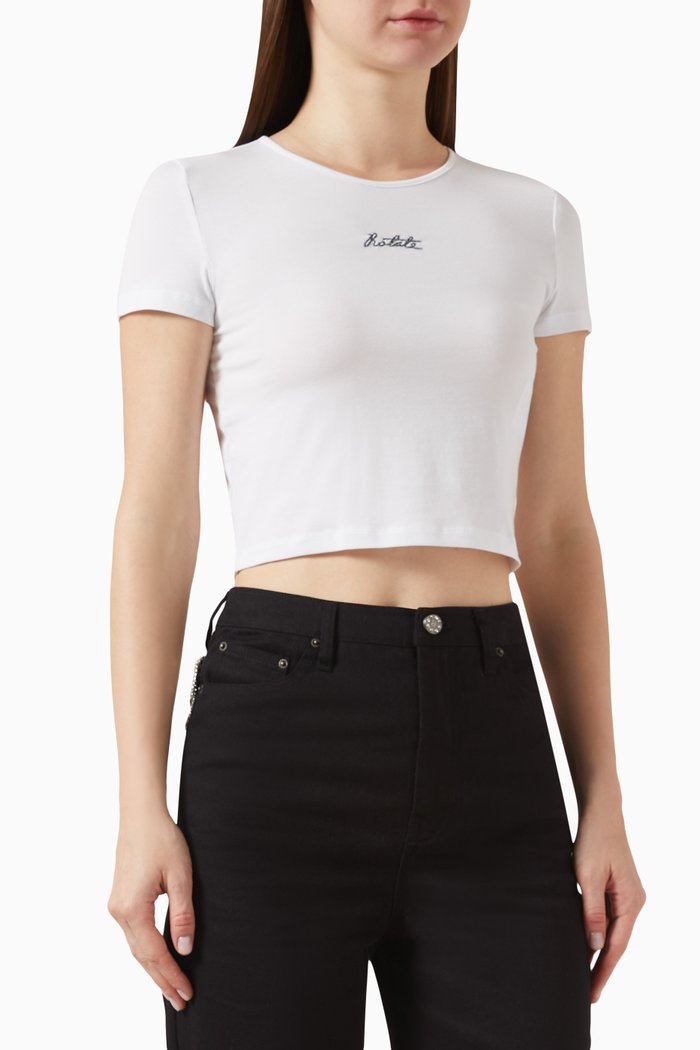 

May Crop Top in Organic Cotton Jersey, White