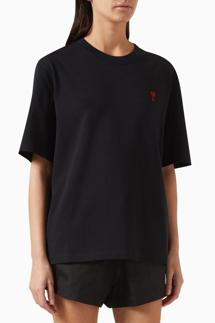 

Embroidered-logo T-shirt in Cotton-jersey, Black
