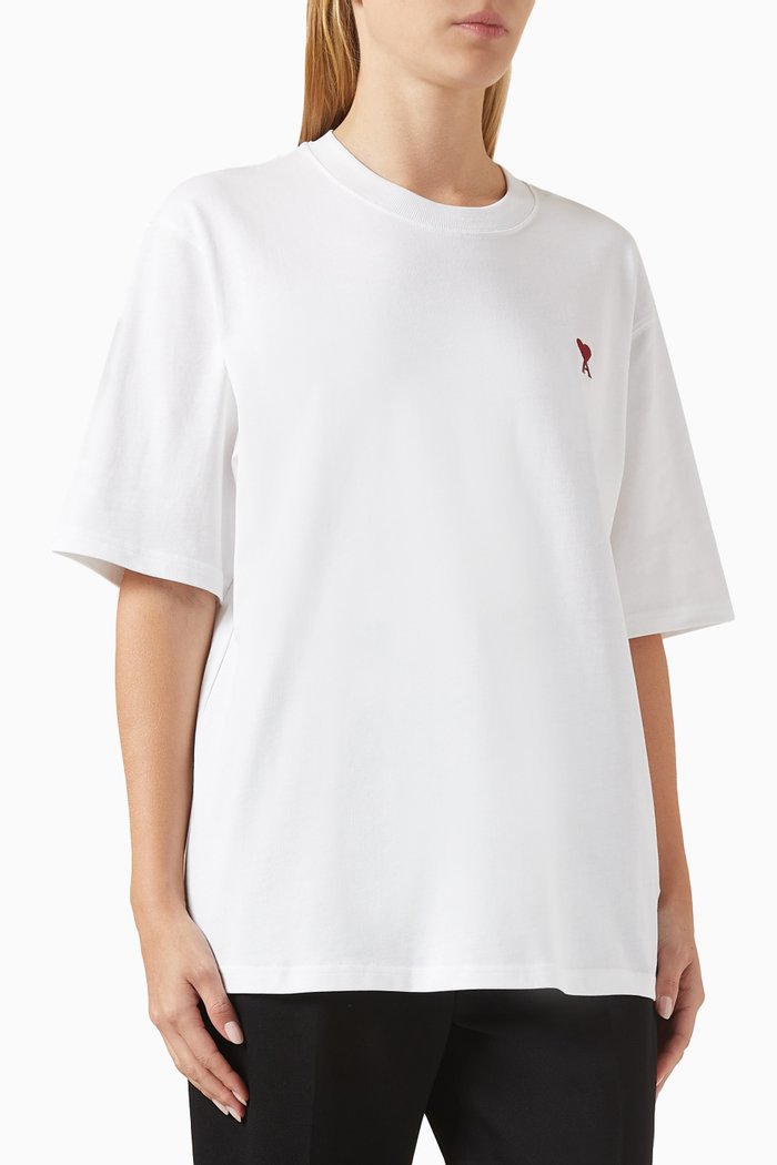 

Embroidered-logo T-shirt in Cotton-jersey, White