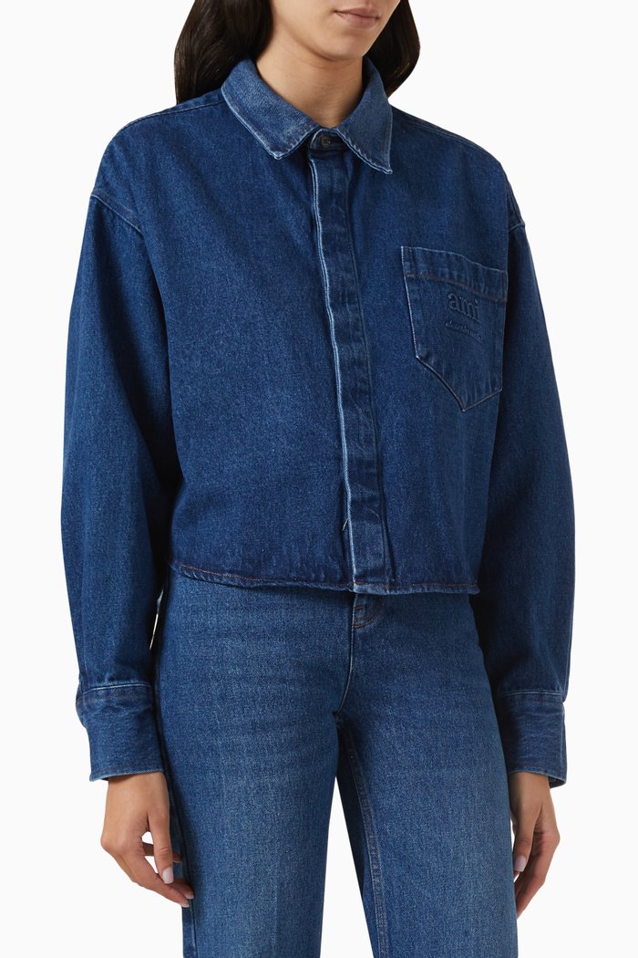 

Oversized Shirt in Denim, Blue