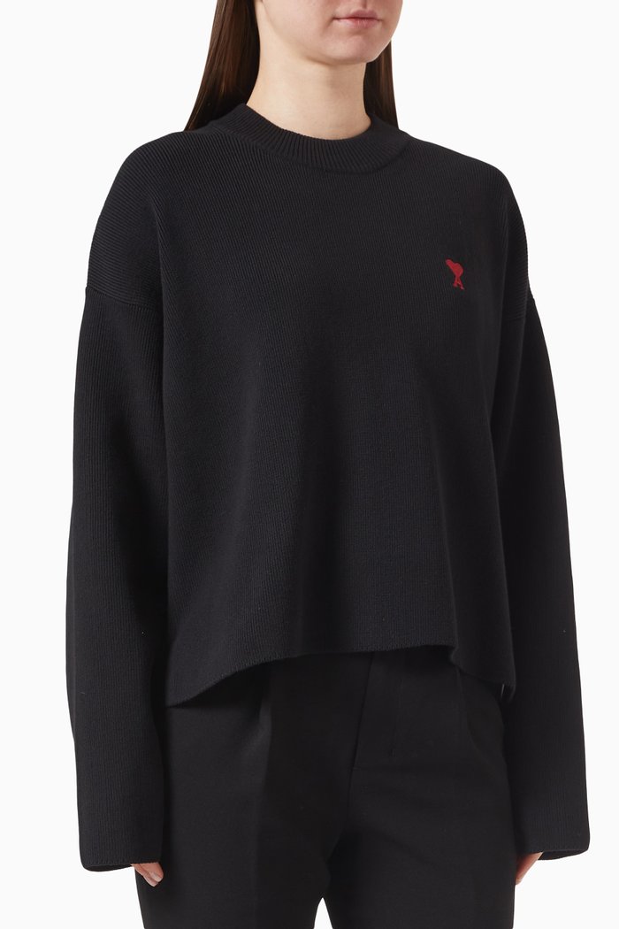 

ADC Crewneck Sweater in Cotton-knit, Black
