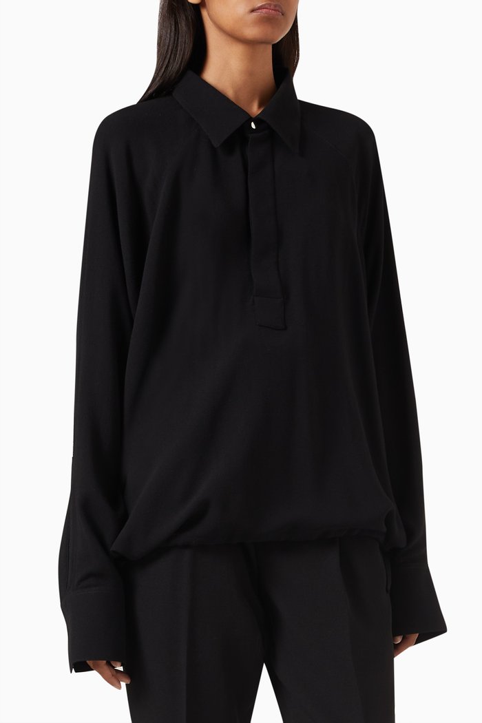 

Polo Collar Shirt, Black