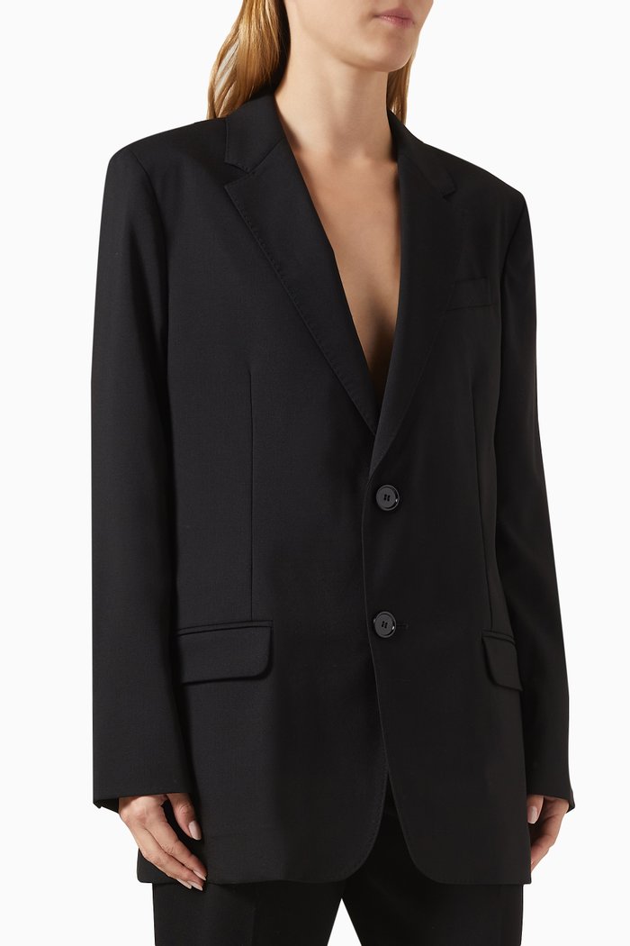 

Two-button Jacket in Wool, Black