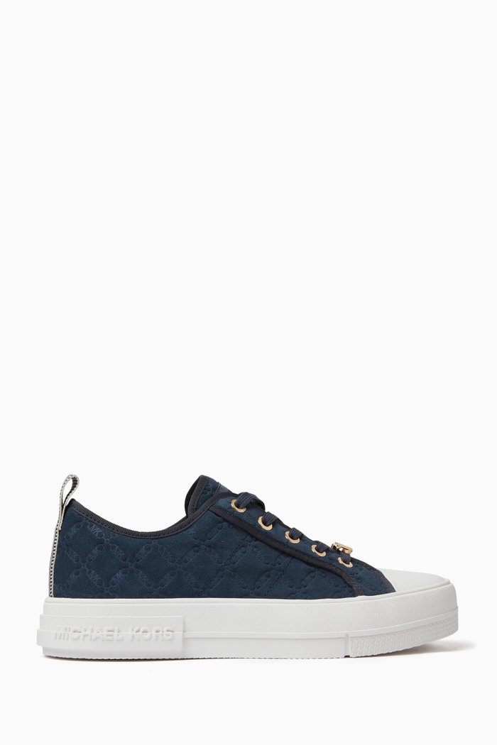 

Evy Sneakers in Empire Logo Embossed Suede, Blue