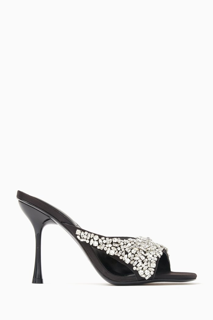 

Max 95 Crystal Sandals in Leather, Black