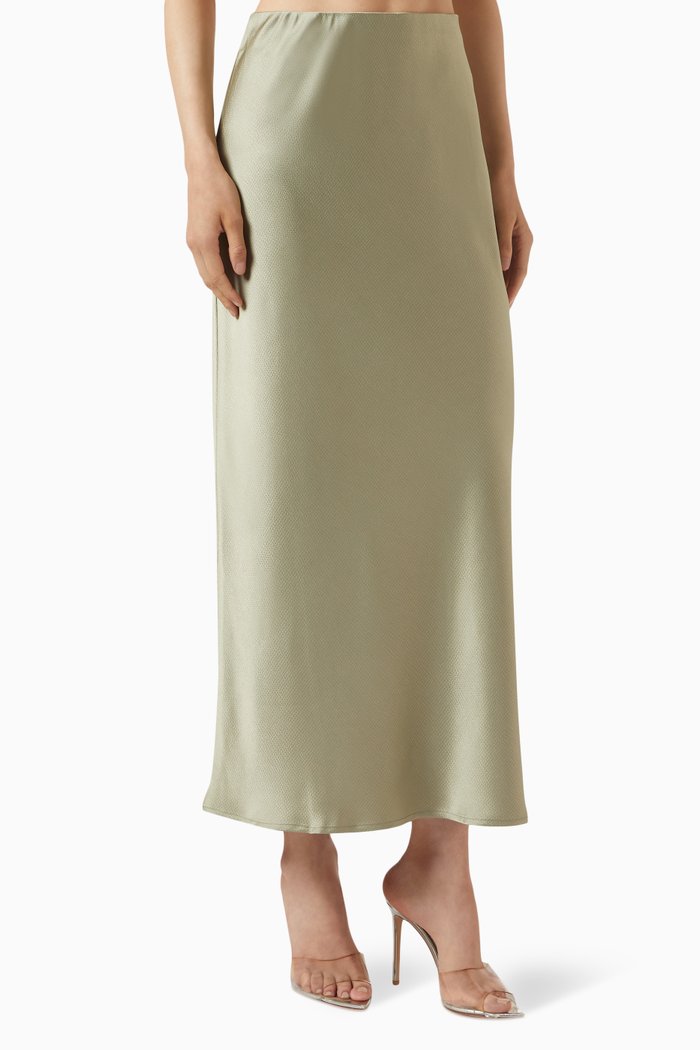 

Onia Bias Slip Midi Skirt, Brown