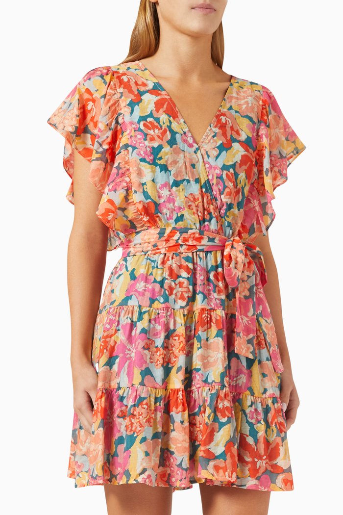 

Valla Floral-print Mini Dress, Pink
