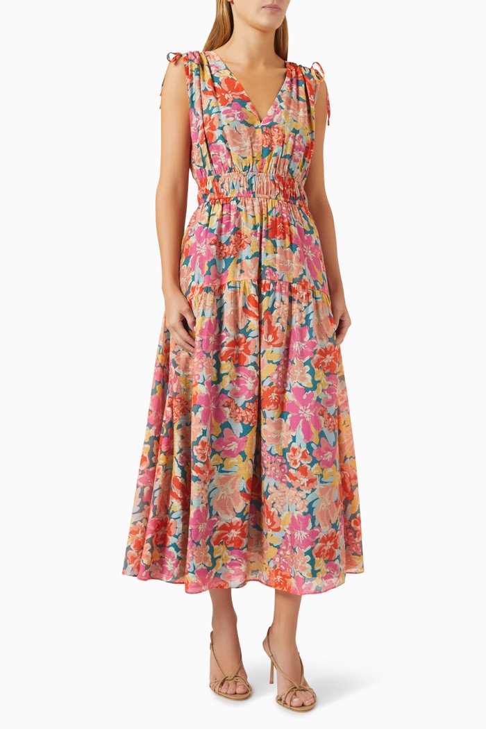 

Valla Floral-print Midaxi Dress, Pink