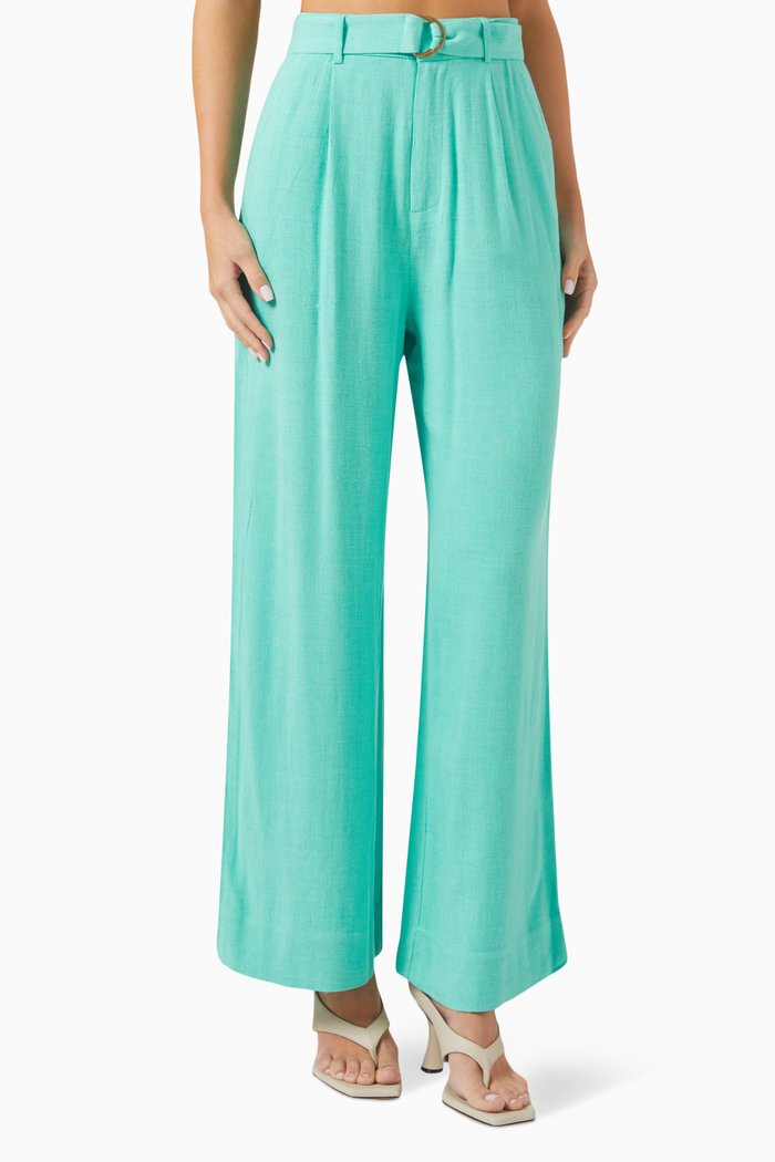 

Lois Belted Pants, Green