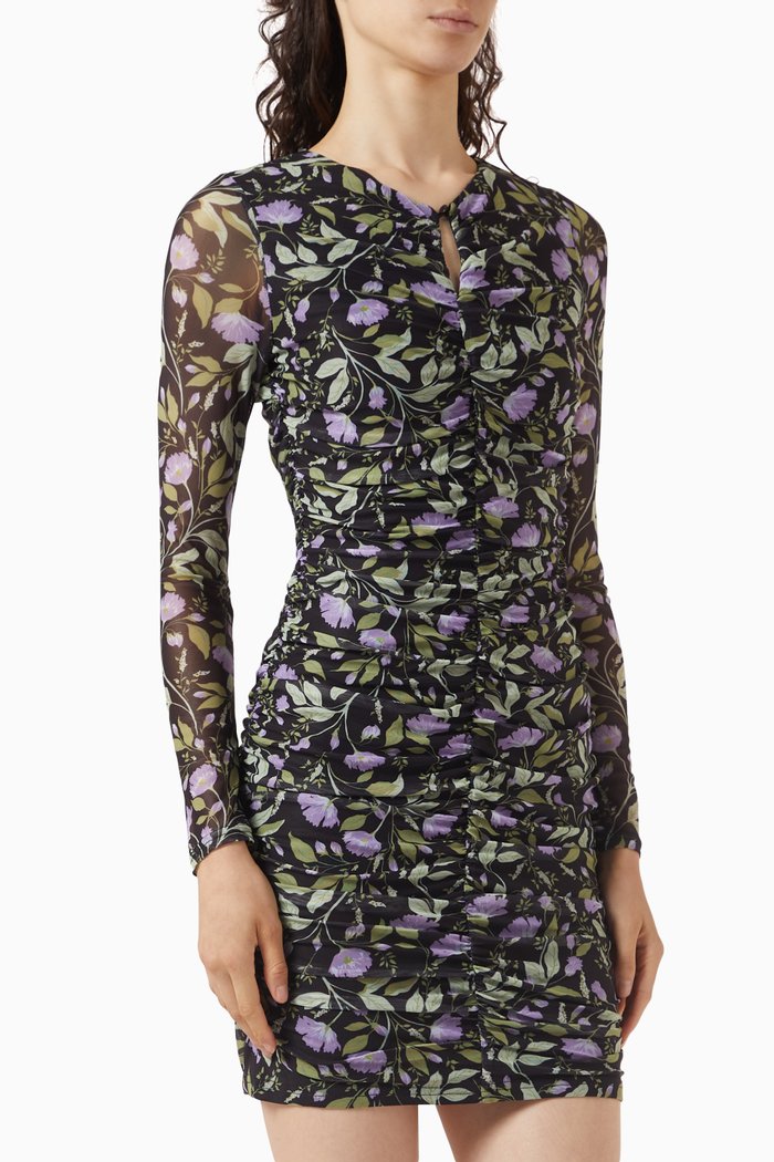

Nocturne Mini Dress in Mesh, Purple
