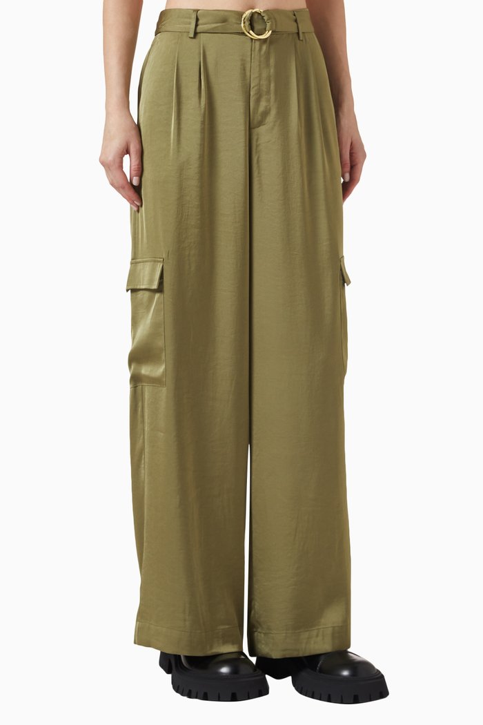 

Anissa Pants in Luxe Satin, Neutral