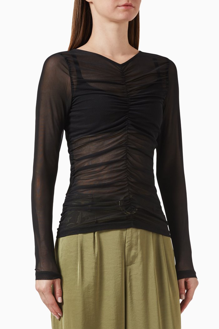 

Kiki Mesh Top in Jersey, Black