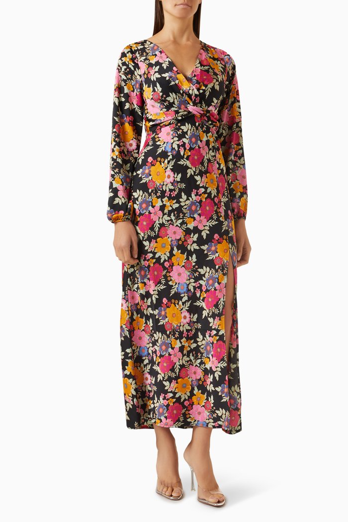 

Emira Maxi Dress in Satin, Black