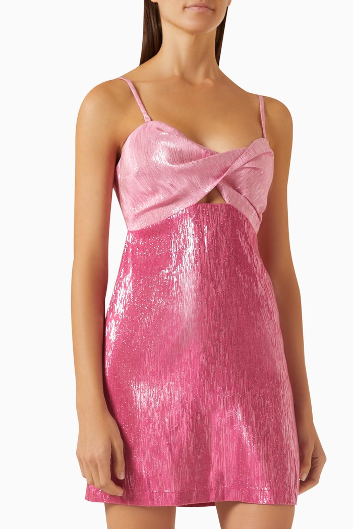 

Vida Mini Dress in Lurex, Pink