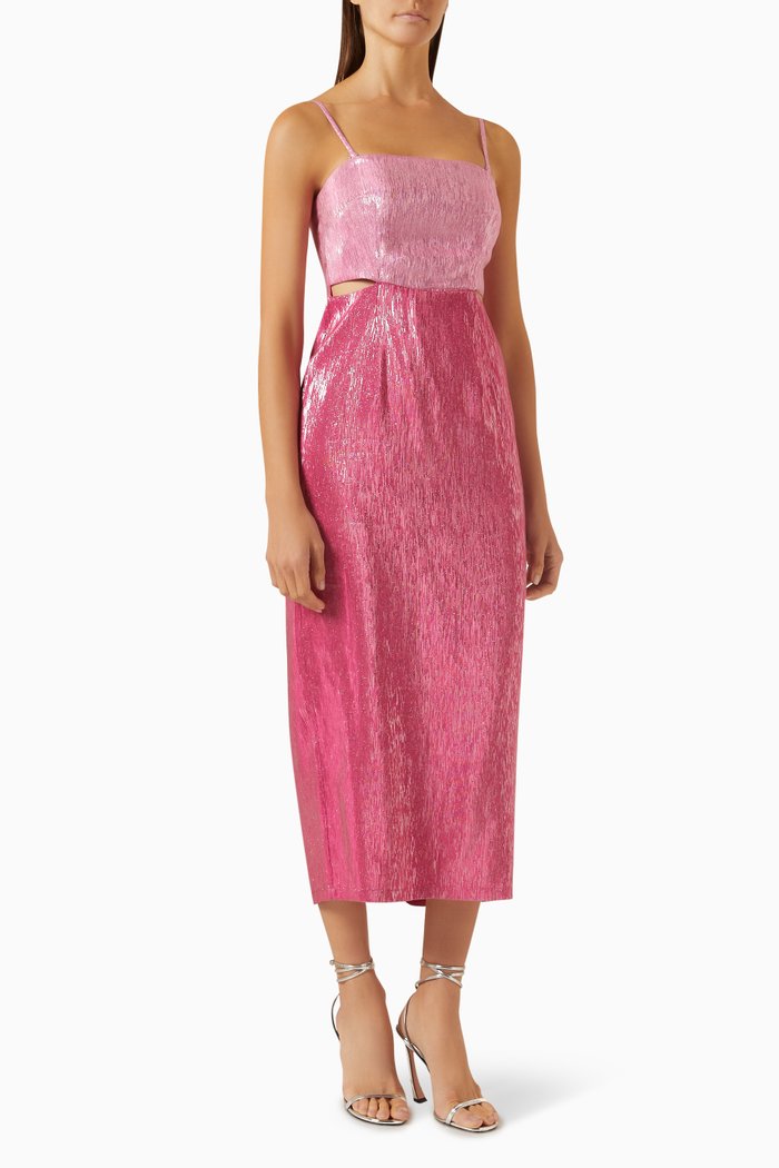 

Vida Midi Dress in Lurex, Pink