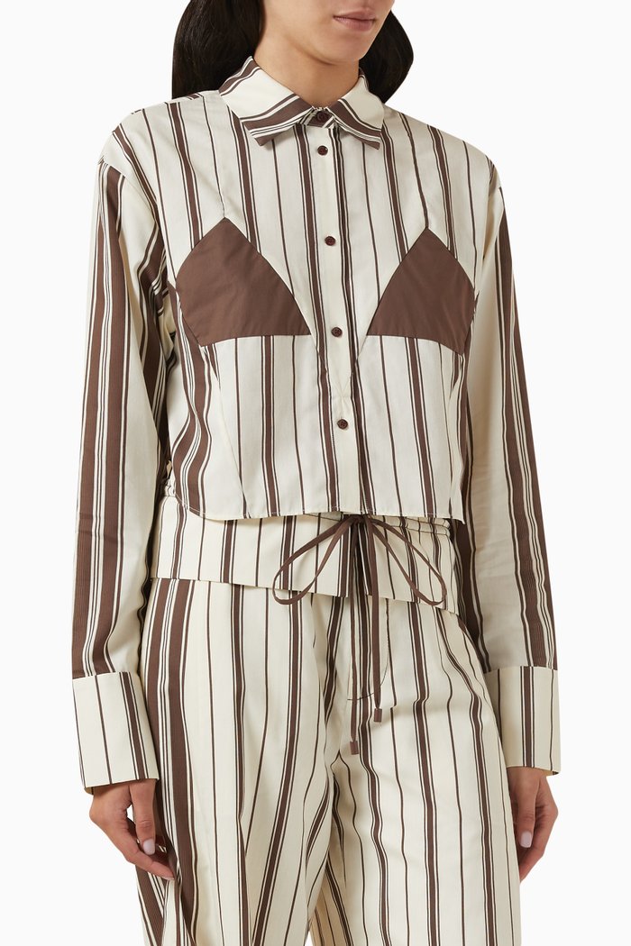 

Cannoli Cropped Shirt in Cotton-blend, Multicolour