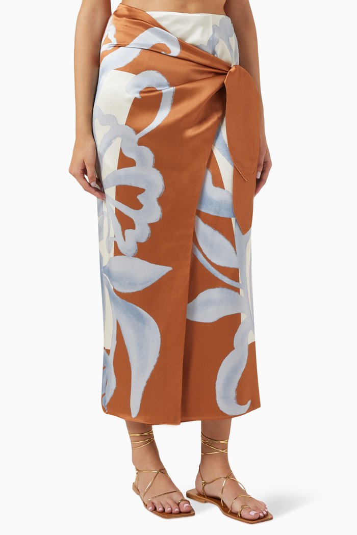 

Sorrento Wrap Skirt in Silk, Multicolour