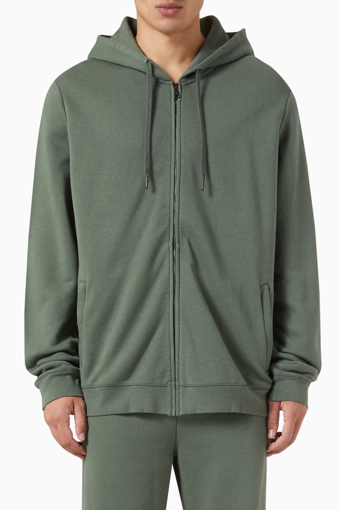 

Quinn Zip-up Hoodie in Cotton-modal Jersey, Green