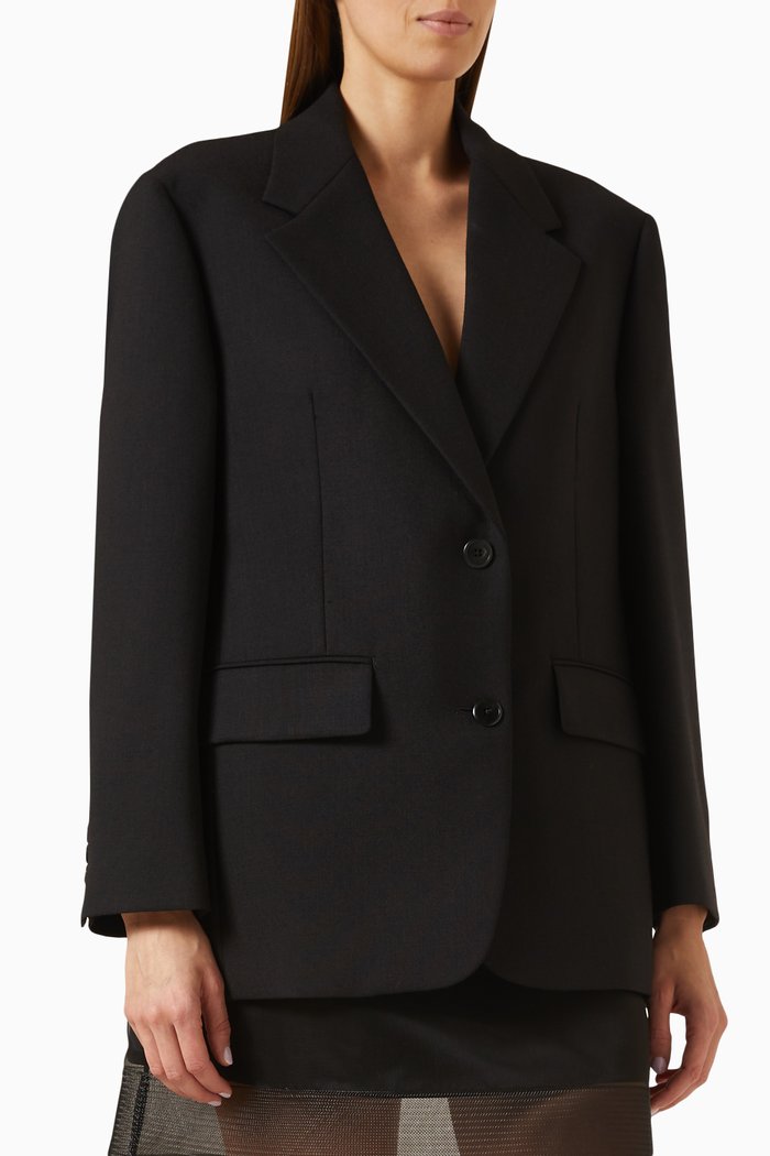 

Oversized Blazer in Virgin Wool, Black