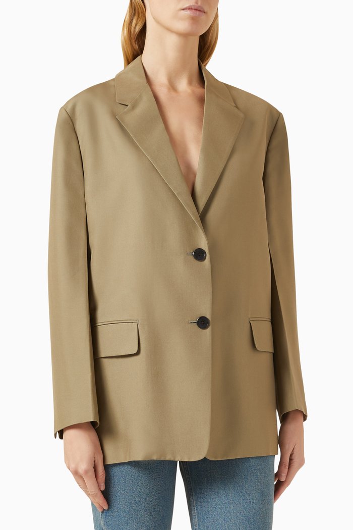 

Single-breasted Blazer in Mohair-wool Blend, Neutral