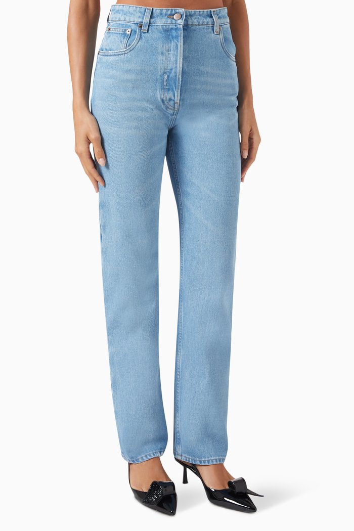 Straight-leg Jeans in Denim, Blue