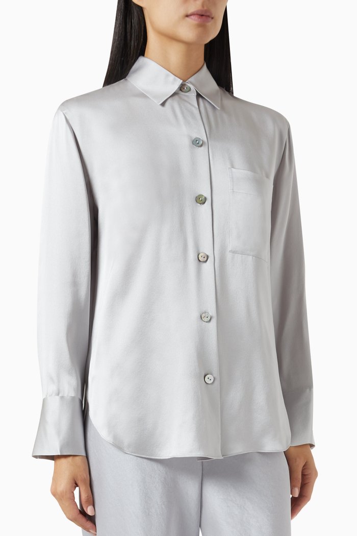 

Relaxed Shirt in Silk, Silver
