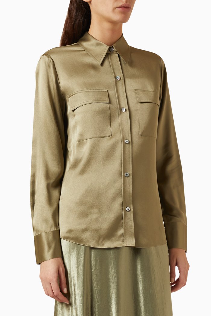 

Relaxed Blouse in Silk, Green