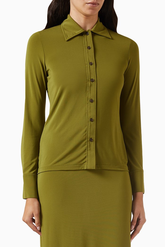 

Long-sleeve Shirt in Matte Jersey, Green