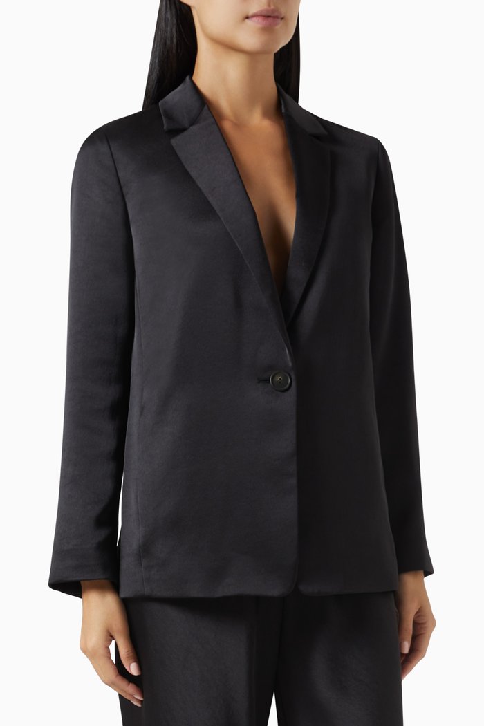 

Fluid Blazer in Satin, Black