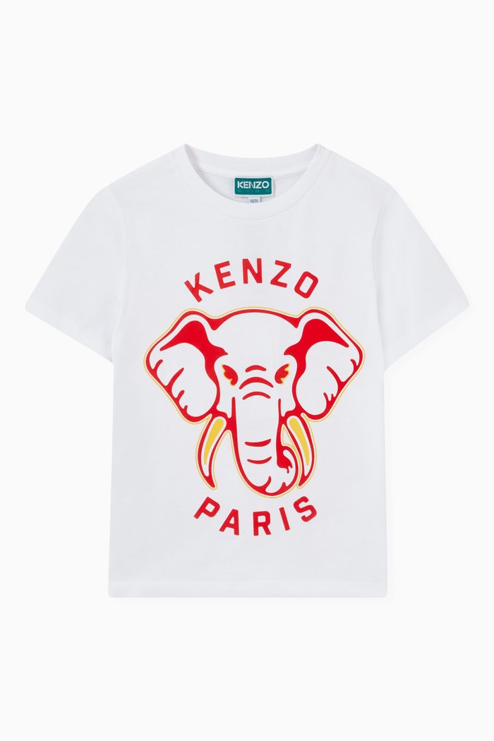 

Elephant Logo T-shirt in Organic Cotton, White