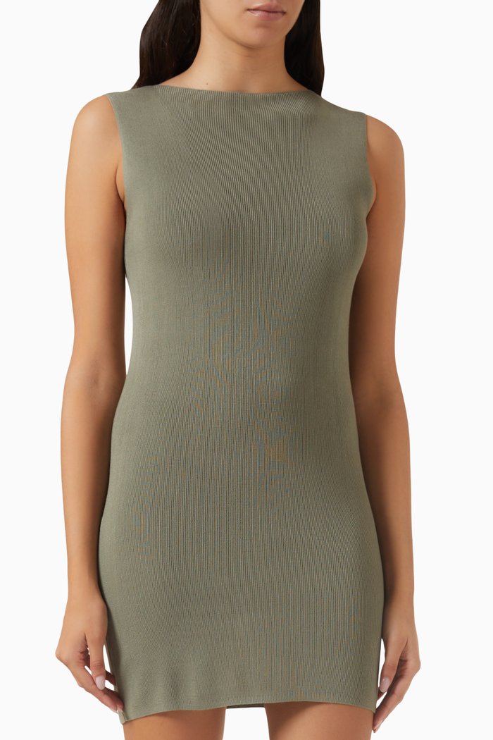 

Vas Knit Mini Dress in Tencel, Green