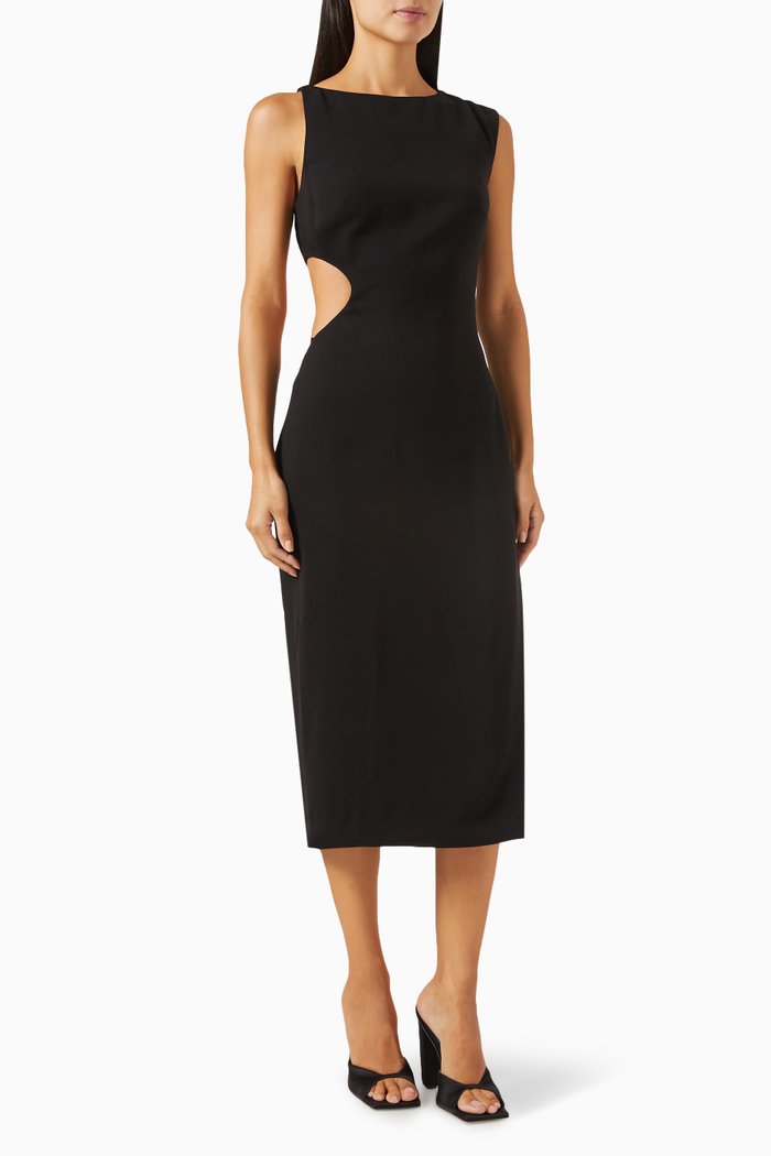 

Arc Cut-out Dress in Viscose-jersey, Black