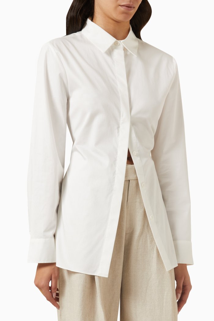 

Open Back Shirt in Cotton, White