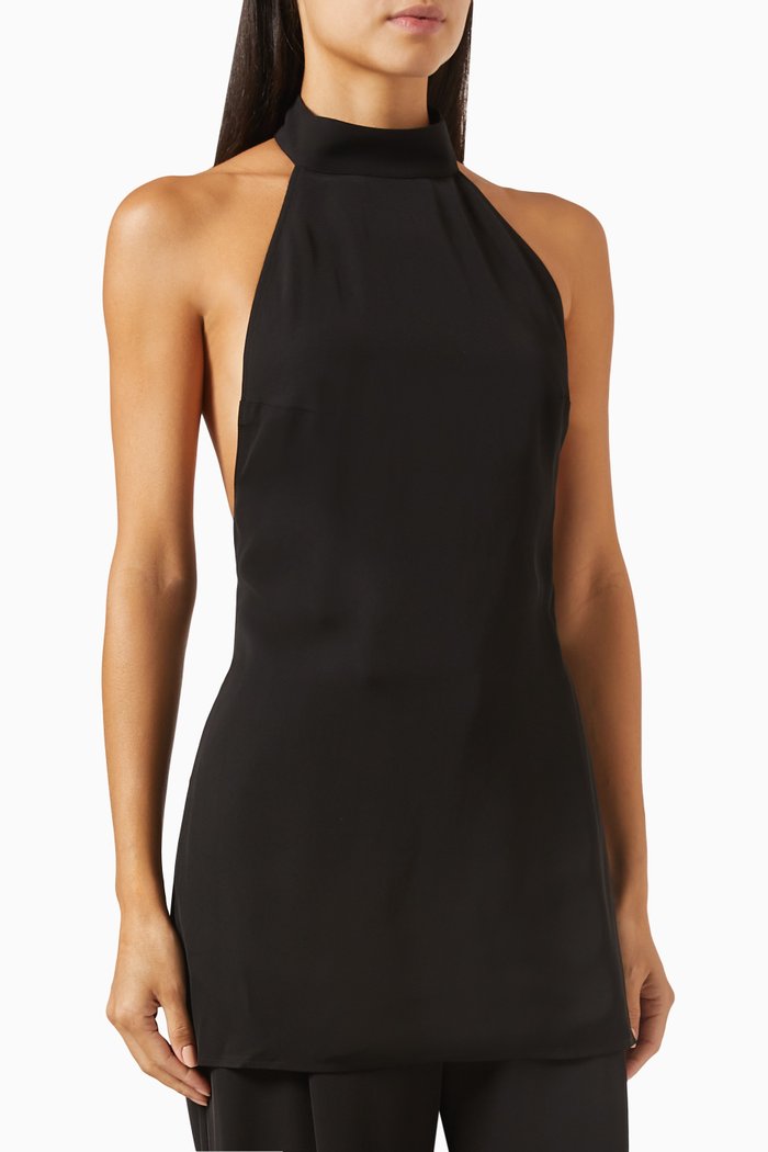 High Neck Tunic in Wool, Black