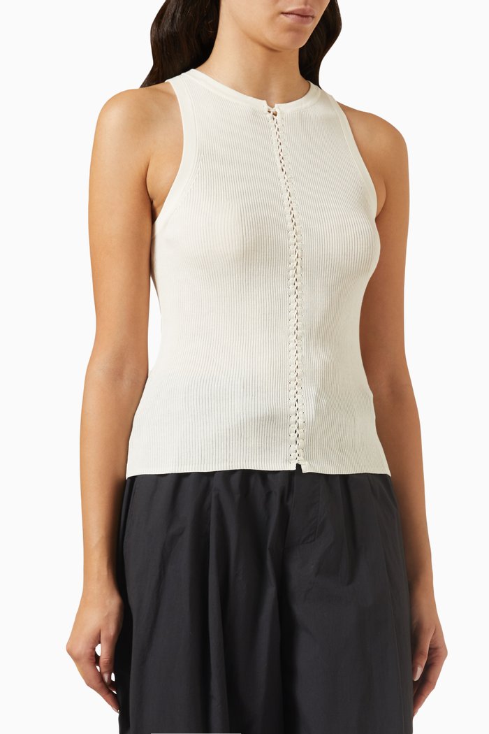 

Stitch Detail Tank Top in Cotton, Neutral