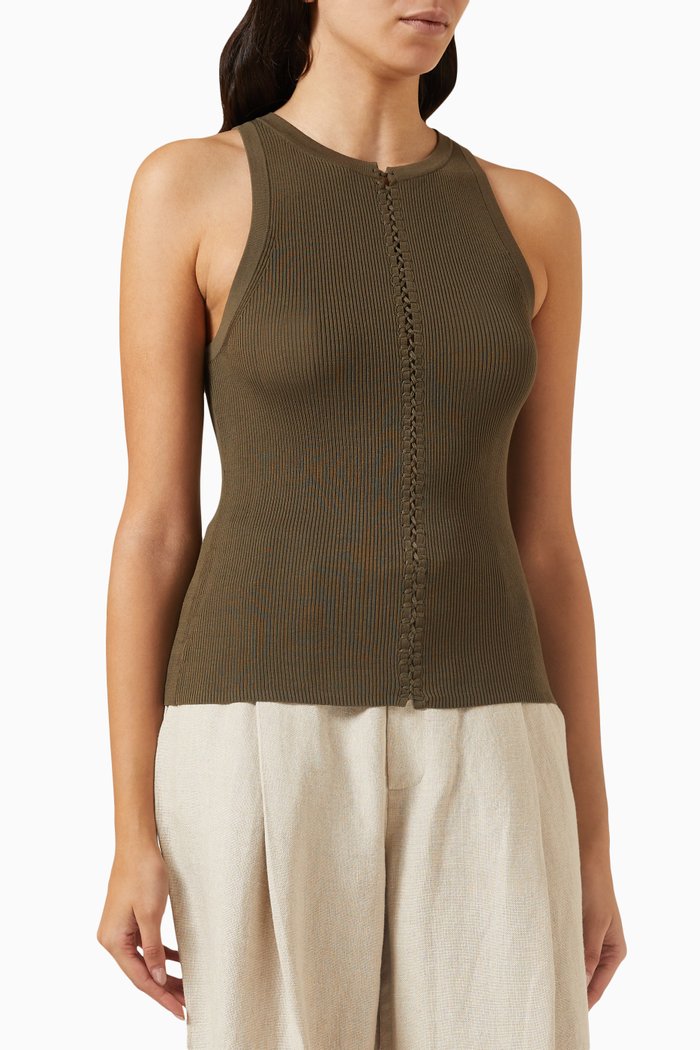

Stitch Detail Tank Top in Cotton, Neutral
