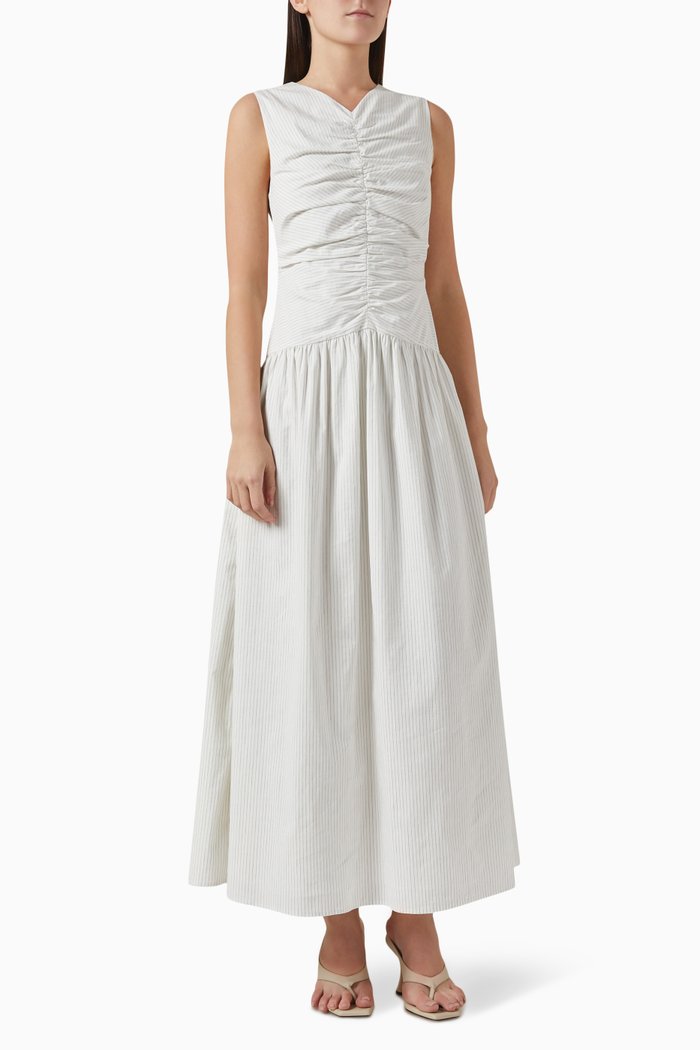 

Arabella Maxi Dress in Cotton Poplin, Neutral
