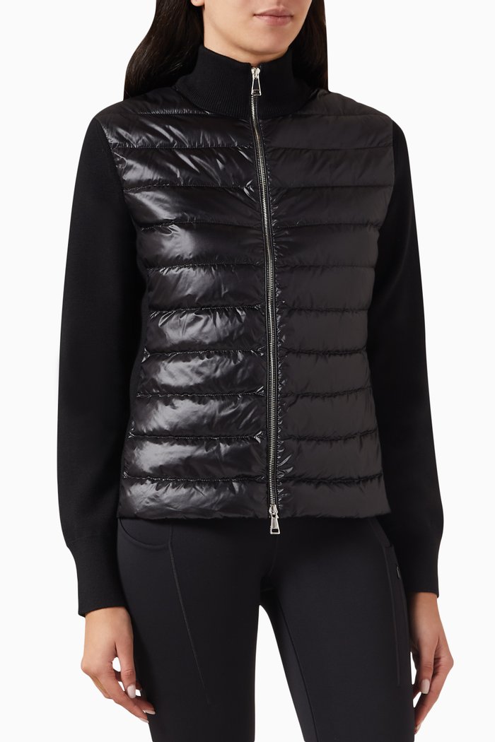 

Padded Cardigan in Nylon, Black