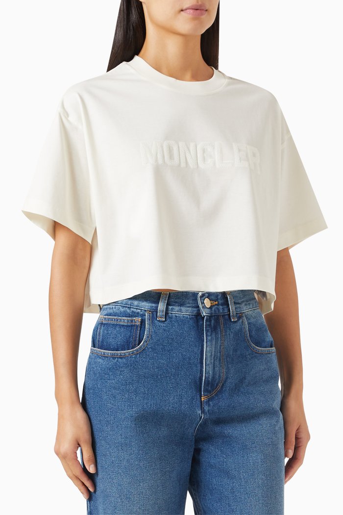 

Logo Crop T-shirt in Cotton-jersey, Neutral
