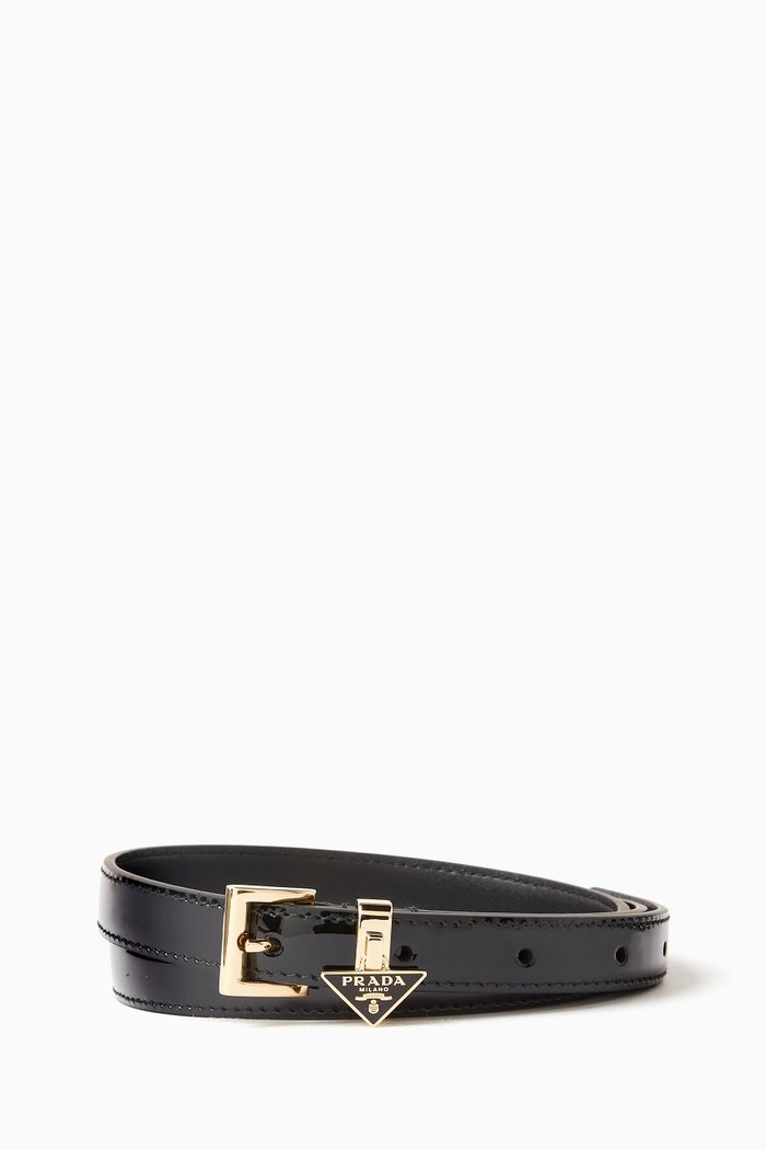 

Triangle Logo Belt in Patent Leather, Black