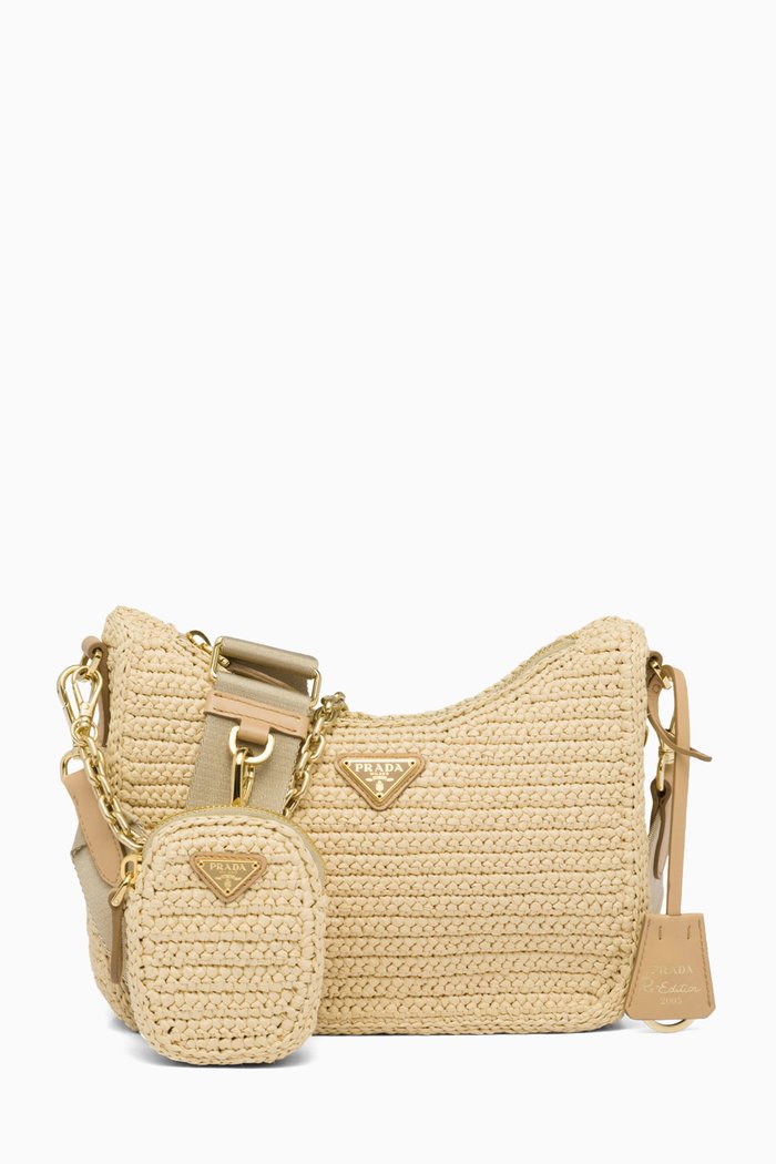

Re-edition 2005 Shoulder Bag in Crochet-knit, Neutral