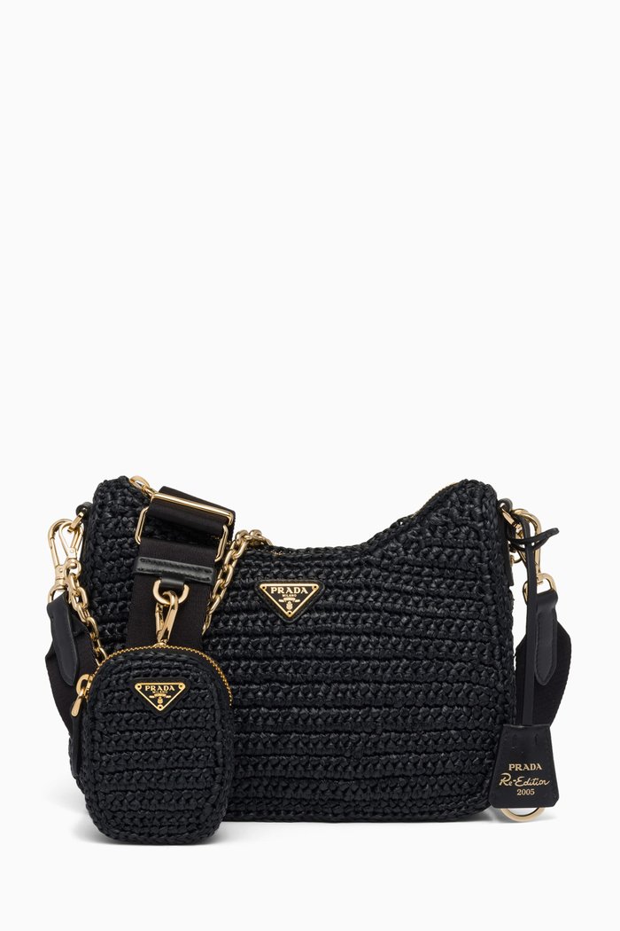 

Re-edition 2005 Shoulder Bag in Crochet-knit, Black